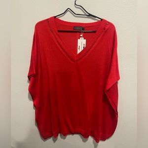 NWT - Not Only Chic - Red Ponchi - Size Medium